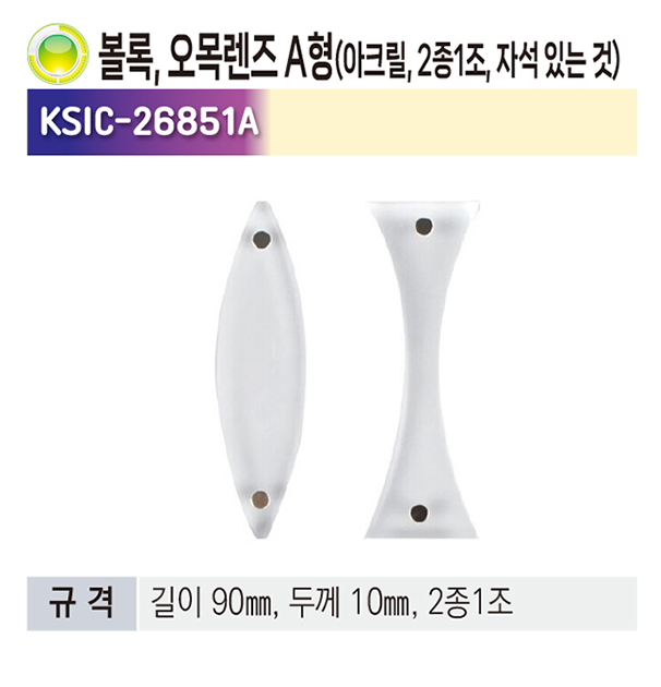 볼록, 오목렌즈 B형(아크릴, 자석있는것, 2종1조)